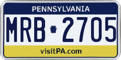 PA license plate MRB2705
