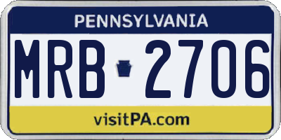 PA license plate MRB2706