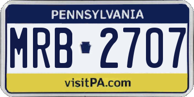 PA license plate MRB2707