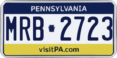 PA license plate MRB2723