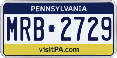 PA license plate MRB2729
