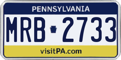 PA license plate MRB2733