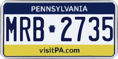 PA license plate MRB2735