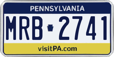 PA license plate MRB2741