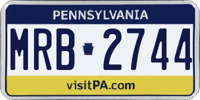 PA license plate MRB2744
