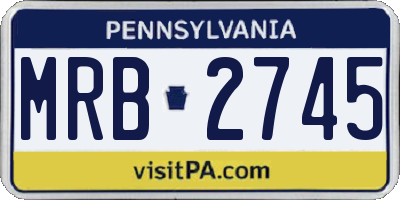 PA license plate MRB2745