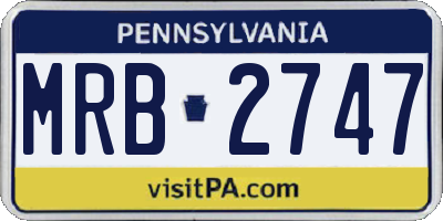 PA license plate MRB2747