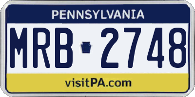 PA license plate MRB2748