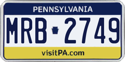 PA license plate MRB2749