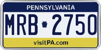 PA license plate MRB2750