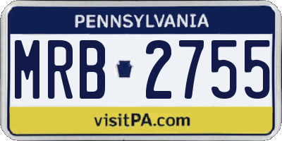 PA license plate MRB2755
