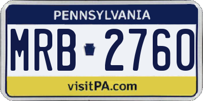 PA license plate MRB2760