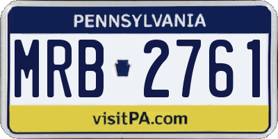 PA license plate MRB2761