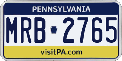 PA license plate MRB2765
