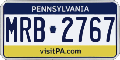 PA license plate MRB2767