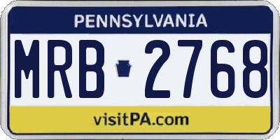 PA license plate MRB2768