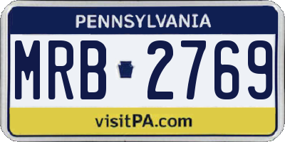 PA license plate MRB2769