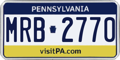 PA license plate MRB2770