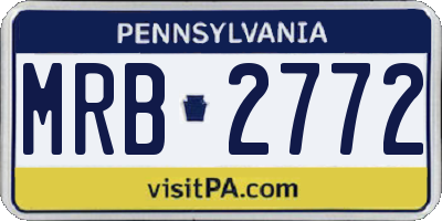PA license plate MRB2772