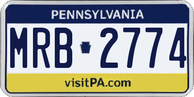 PA license plate MRB2774