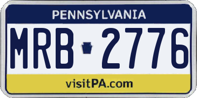 PA license plate MRB2776