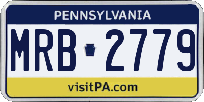 PA license plate MRB2779