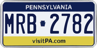 PA license plate MRB2782