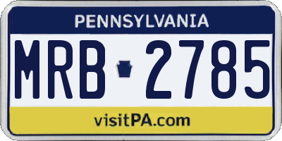 PA license plate MRB2785