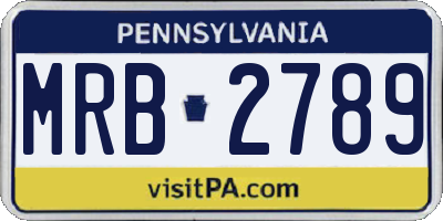 PA license plate MRB2789
