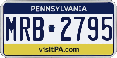 PA license plate MRB2795