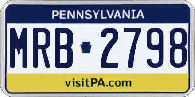 PA license plate MRB2798