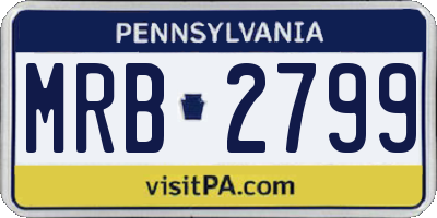 PA license plate MRB2799