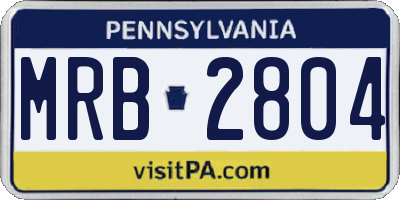 PA license plate MRB2804