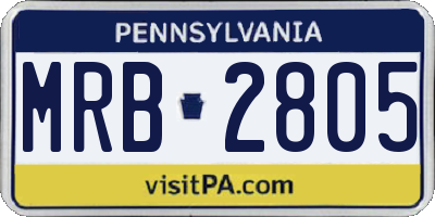 PA license plate MRB2805