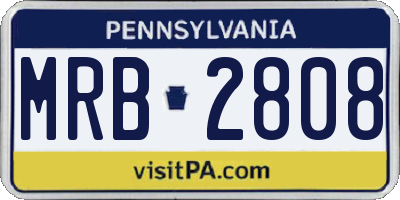 PA license plate MRB2808