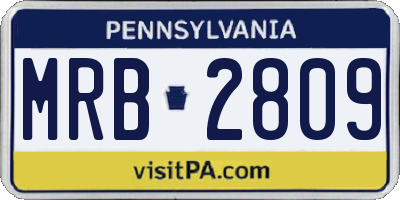 PA license plate MRB2809