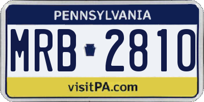 PA license plate MRB2810