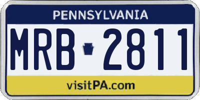PA license plate MRB2811
