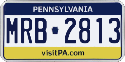 PA license plate MRB2813