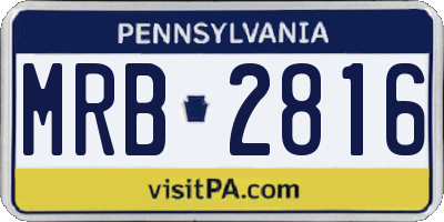 PA license plate MRB2816