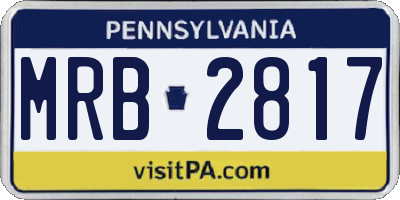 PA license plate MRB2817