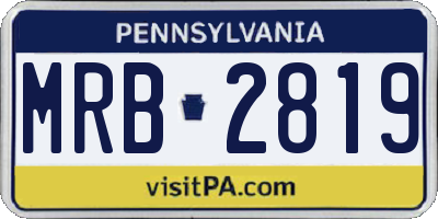 PA license plate MRB2819