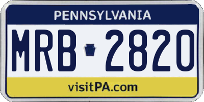 PA license plate MRB2820