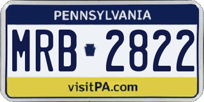 PA license plate MRB2822