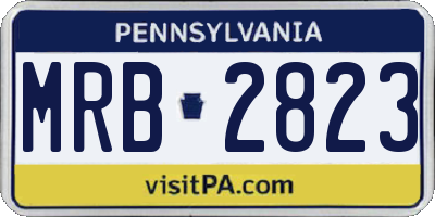 PA license plate MRB2823