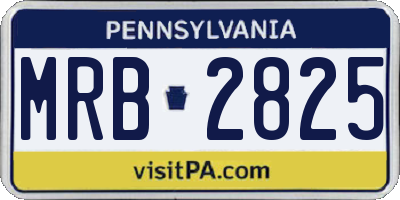 PA license plate MRB2825