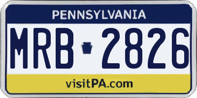 PA license plate MRB2826