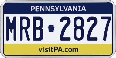 PA license plate MRB2827