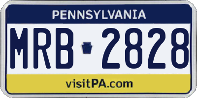 PA license plate MRB2828