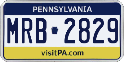 PA license plate MRB2829
